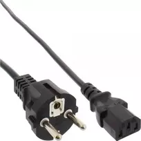 InLine maitinimo laidas, apsauginis kontaktas tiesiai į IEC jungtį C13, 3m, juodas