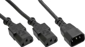 Maitinimo kabelis InLine F 1x IEC- C14 - 2x IEC- C13 5m tipas