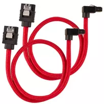 Corsair Premium Sleeved SATA Cable angled, red 30cm – 2 pack