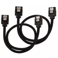 Corsair Premium Sleeved SATA Cable, juodas 30cm – 2 pack