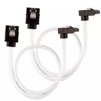 Corsair Premium Sleeved SATA cable angled, baltas 30cm – 2 pack