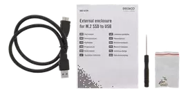 DELTACO išorinis HDD M.2 korpusas, B, B & M, USB 3.1 Gen 1, SATA III, juodas MAP-K16N
