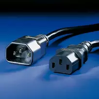 Value Vertė IEC maitinimo kabelis 1 m juoda (Maitinimo kabelio ilgintuvas IEC 60320 C14 iki IEC 60320 C13)
