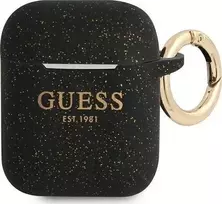 Guess GUA2SGGEK AirPods dėklas juodos spalvos Silicone Glitter