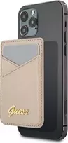 Dėklas Guess Piniginės kortelės lizdas GUWMSSASLGO MagSafe Saffiano zoty/auksinis