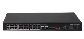 „Dahua Technology Co“ PoE šakotuvas, 24 prievadų, PoE+, 2 RJ45 prievadų + 2 SFP prievadų, 240 W