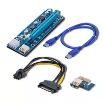 QOLTEC 55507 Riser PCI-E 1x - 16x USB 3.0 ver. 009S SATA / PCI-E 6 kontaktai