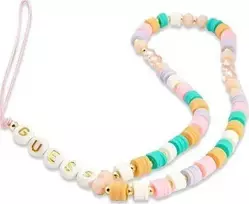 Guess pakabukas GUSTFLWP telefono dirželis rožinės spalvos Heishi Beads