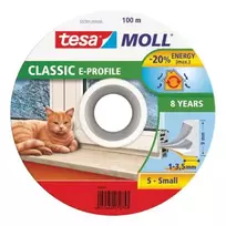 Guminė sandarinimo juosta TESA, balta, 1-3 mm tarpams, 9 mm x 100 m