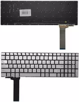 Klaviatūra ASUS N550J, US (sidabrinė)