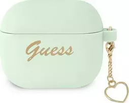 Apple AirPods 3 Guess silikoninis Charm Heart Collection (GUA3LSCHSN) ausinių dėklas žalios spalvos