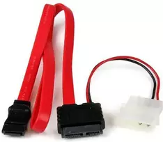StarTech SATA - SATA Slimline + Molex, 0.5m, Raudona (SLSATAF20)