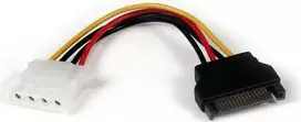 "StarTech Molex" - SATA, 0,15 m, kelių spalvų (LP4SATAFM6IN)