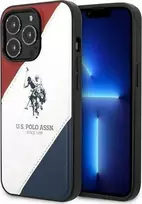 Us Polo Assn US Polo USHCP14XPSO3 Apple iPhone 14 Pro Max 6.7" dėklas telefonui baltos spalvos Tricolor Embossed