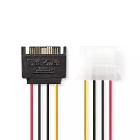 Nedis vidaus maitinimo kabeliai | SATA 15 kontaktų jungtis | Molex lizdas | Paauksuotas | 0,15 m | apvalus | PVC | Įvairiaspalvis | plastikinis maišelis
