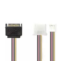 Nedis vidaus maitinimo kabeliai | SATA 15 kontaktų jungtis | FDD lizdas / Molex lizdas | Paauksuotas | 0,20 m | apvalus | PVC | Įvairiaspalvis | plastikinis maišelis