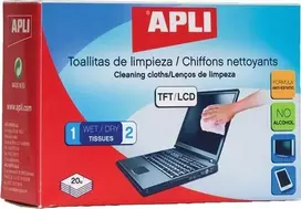Valiklis Apli sudrėkintos ir sausos servetėlės LCD / TFT 100 vnt (AP11828) valymui
