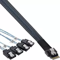 InLine ® Plonas SAS laidas, SFF-8654 iki 4x SATA 7 kontaktų, 12Gb/s, 1m