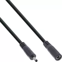 Kabelis zasilający InLine® DC extension cable, DC plug male/female 3.5x1.35mm, AWG 18, juodas, 3m