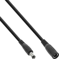 Maitinimo kabelis InLine ® Nuolatinės srovės lizdas, nuolatinės srovės kištukas, 5.5x2.1mm, AWG 18, juodas, 5m