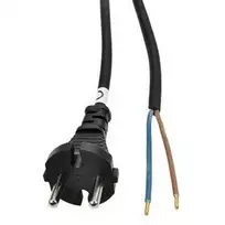 Solight flekso kabelis, 2x 1mm2, guminis, juodas, 5m
