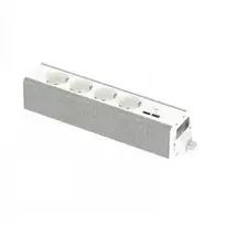 SCHNEIDER ELECTRIC UNICA SYSTEM+ MOD.UNIT 4XSCHUKO+USBA/C Baltas/Pilkas
