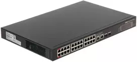 Dahua PoE šakotuvas 24-Portų, PoE+, uplink 2-Port RJ45 + uplink 2-Port SFP, 360W