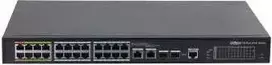 Dahua ePoE šakotuvas 100Mbps 24portu+2G uplink + 2SFP, ePoE iki 800m, Hi-PoE