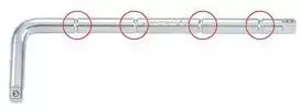 KING TONY KNOB 1/2" TIPO "L" 90° 300mm, pratęsimo rankena 4121 CHROME