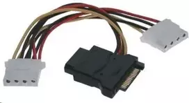 PremiumCord SATA 15- pin - Molex x3, 0.16m, Multicolor (kfsa- 9)