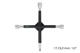 Kryžminis ratų raktas 17–19–21 mm, 1/2", gumuotas, AMIO-02402