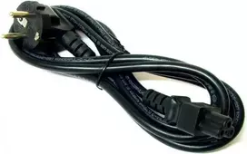 230V tinklo kabelis nešiojamo kompiuterio maitinimui, CEE7 (šakė) - C5, 2m, VDE patvirtintas, juoda, Logo, C5 jungtis