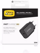 OTTERBOX STANDARTINIS EU SIENINIS Įkroviklis 20W - 1X USB-C 20W USB-PD Juodas