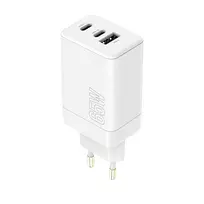 Maxlife MXTC-08-65ACC PD QC įkroviklis 2x USB-C 1x USB 65W baltos spalvos