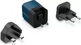 Energizer Ultimate – kelių kištukų ES / JK / JAV GaN 20 W PD tinklo įkroviklis (mėlynas)