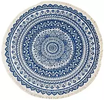 Ag491F Apvalus boho stiliaus kilimas su kutais 90x90cm