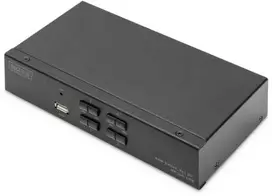Przełącznik Digitus DIGITUS KVM jungiklis, 4K60HZ, 4x1 DP įvestis, 1x DP USB išvestis