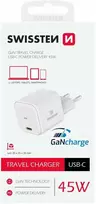 Swissten GaN kelioninis įkroviklis USB-C 45W