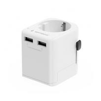 Gembird  EU to Universal travel power adapter, 12W | TPA-EU2A12-01-W | 5 V | TPA-EU2A12-01-W | 8716309134965