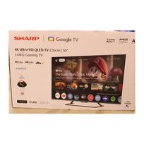 Sharp SALE OUT.  50HR7265E 50" (126cm) QLED 144Hz 4K Ultra HD Google TV, Dolby Vision, Dolby Atmos, Central Stand | SALE OUT.  50HR7265E | 50 | Smart TV | Google TV | Black | DAMAGED PACKAGING, SCRATCHED ON THE SCREEN | 50HR7265ESO | 2000001403846