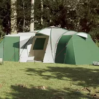 Šeimos palapinė, žalios spalvos, 12 vietų, kupolinė
