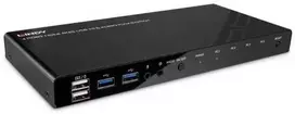 KVM Switch - LINDY 4 Prievadų HDMI 4K60, USB 3.0 ir Garso KVM Switch, Juodas