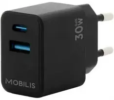 Mobilis SIENINIS KROVITUKAS - 30W - 1 USB A +/1 USB C - GAN