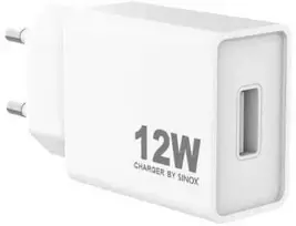 Sinox 230 V USB-A įkroviklis 12 W. Baltas