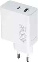 Maxlife MXTC-07-45AC PD QC įkroviklis 1x USB-C 1x USB 45W baltos spalvos