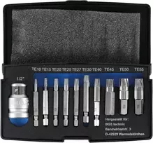 Bgs Technic Sraigtiniai ištraukikliai | sugadintiems T-Star (Torx) T10 - T55 | 11 vnt. (9170)