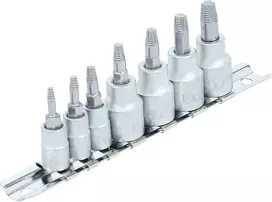Bgs Technic Sraigtiniai ištraukikliai | | 6,3 mm (1/4") / 10 mm (3/8") | pažeistam T-Star (Torx) T10 - T40 | 7 vnt. (7098) (Pažeista pakuotė)