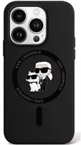 Karl Lagerfeld silikoninis Karl&Choupette Ring MagSafe Apple iPhone 15 Pro Max - dėklas telefonui juodos spalvos
