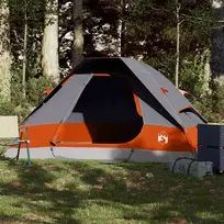 Stovyklavimo palapinė, pilka/oranžinė, dvivietė, kupolinė