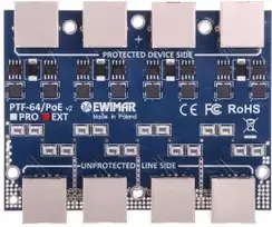 Ewimar PTF-64-EXT/PoE 4 kanalų Gigabit Ethernet LAN viršįtampių apsaugos modulis